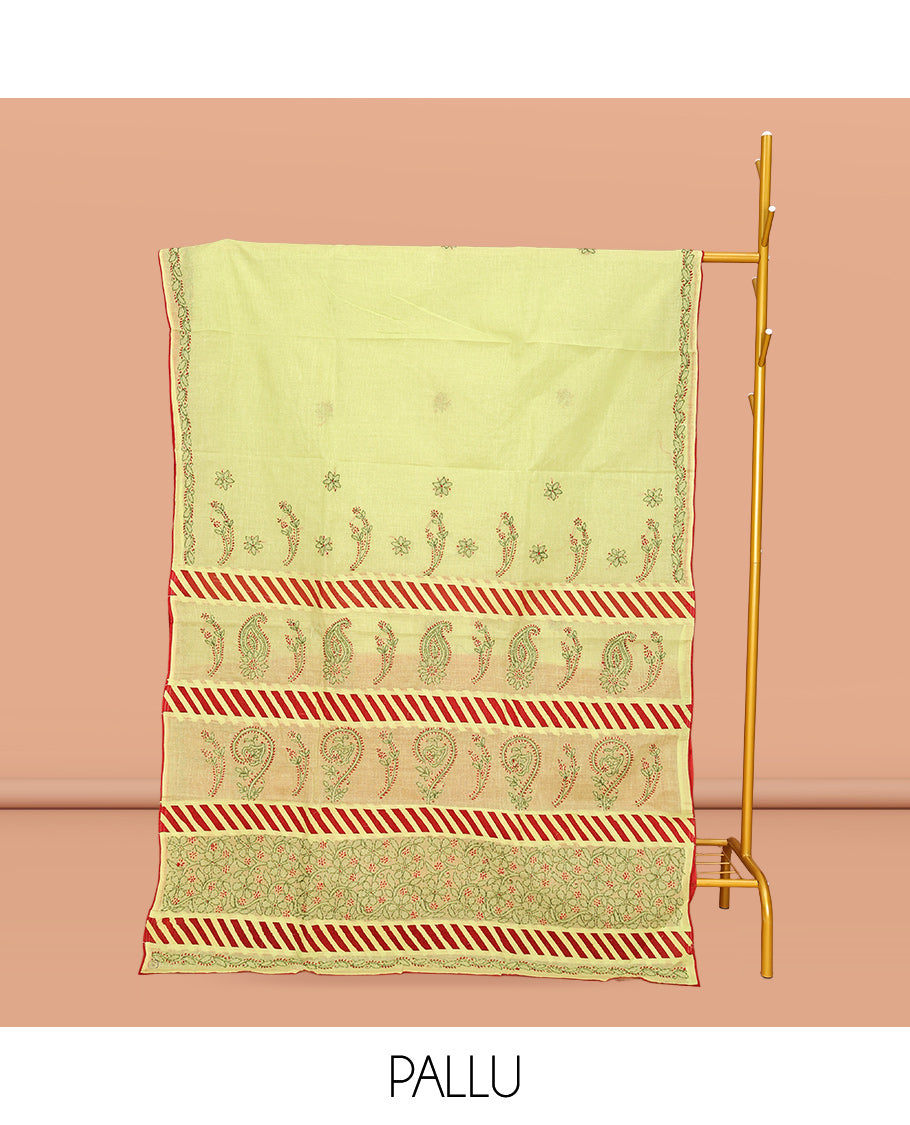 Green Lucknowi Chikankari Saree