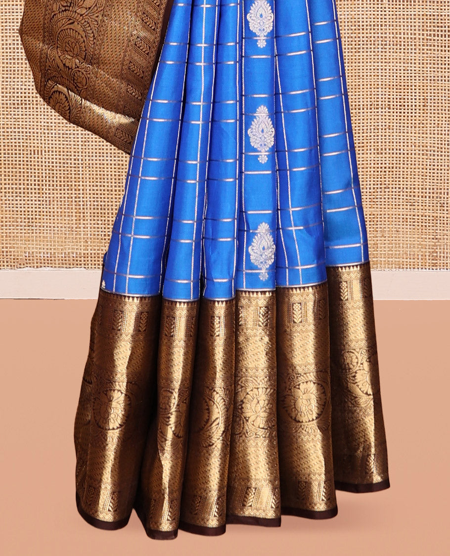 Blue and Brown Vasundhara Silk Saree