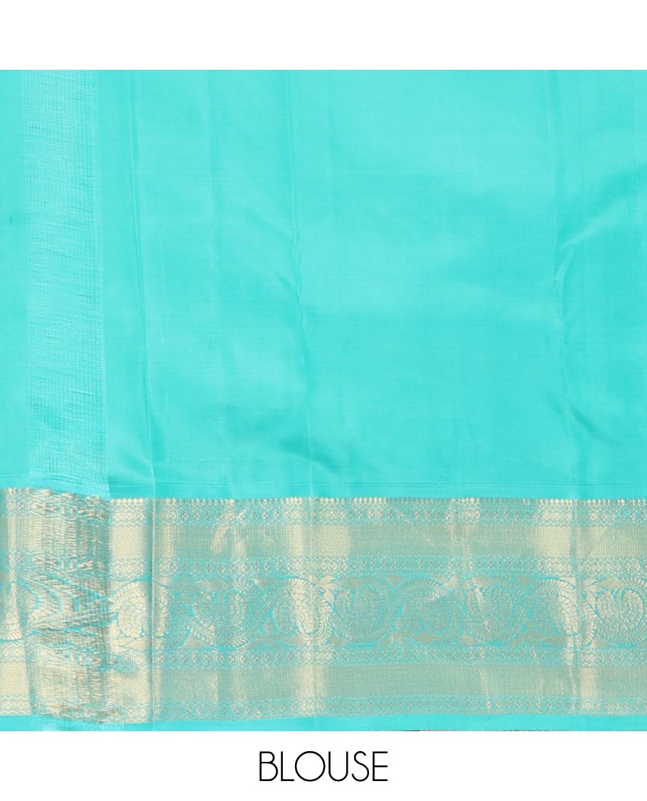 Yellow zari buttas silk saree, contrast border of salangai,neli,lavangam,mayil kann & dhavana kodi & jaal pallu