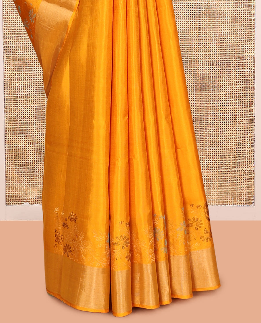Yellow Mayuri Soft Silk Saree