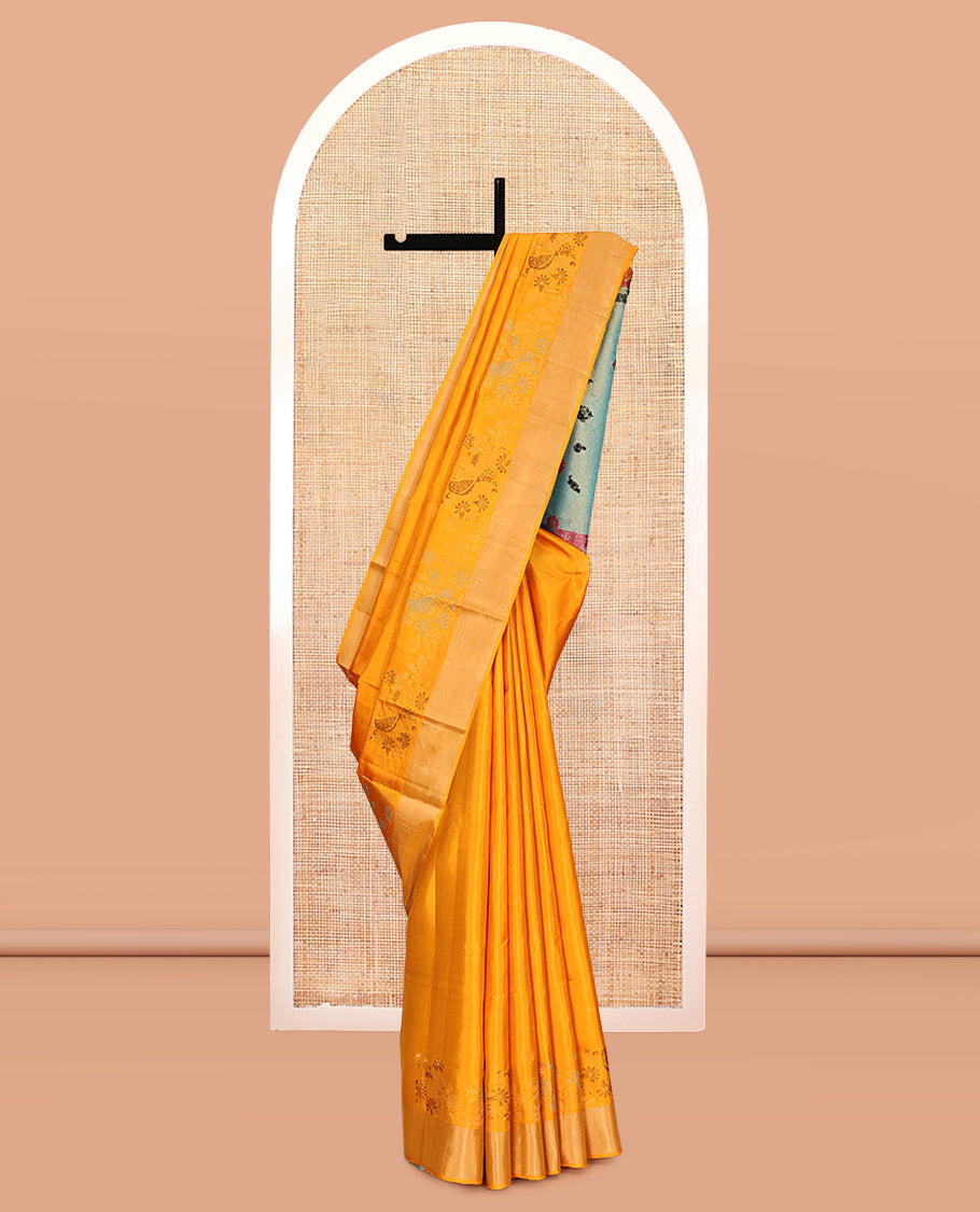 Yellow Mayuri Soft Silk Saree