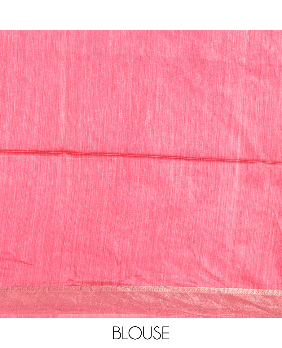 Grey Pichwai lotus floral vine and cow motifs printed tussar silk saree, contrast zari border, and striped pallu