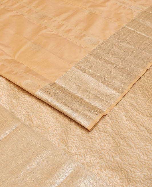 Sandal zari buttas Vasundhara elite silksaree, traditional zari design border & pallu of floral design