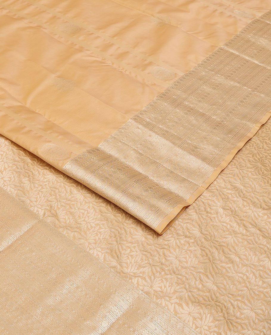 Sandal zari buttas Vasundhara elite silksaree, traditional zari design border & pallu of floral design