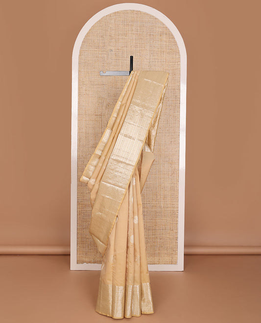 Sandal zari buttas Vasundhara elite silksaree, traditional zari design border & pallu of floral design