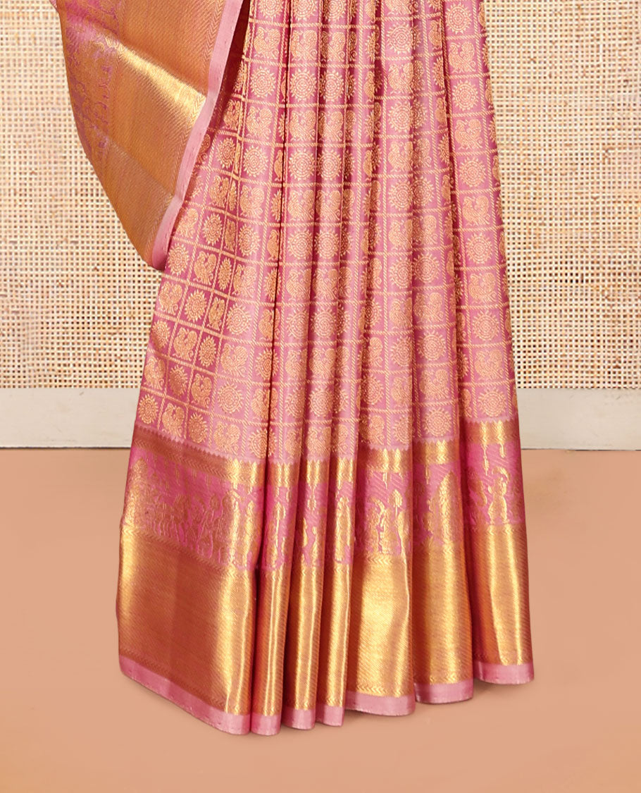 Pink Kanchipuram Wedding Silk Saree