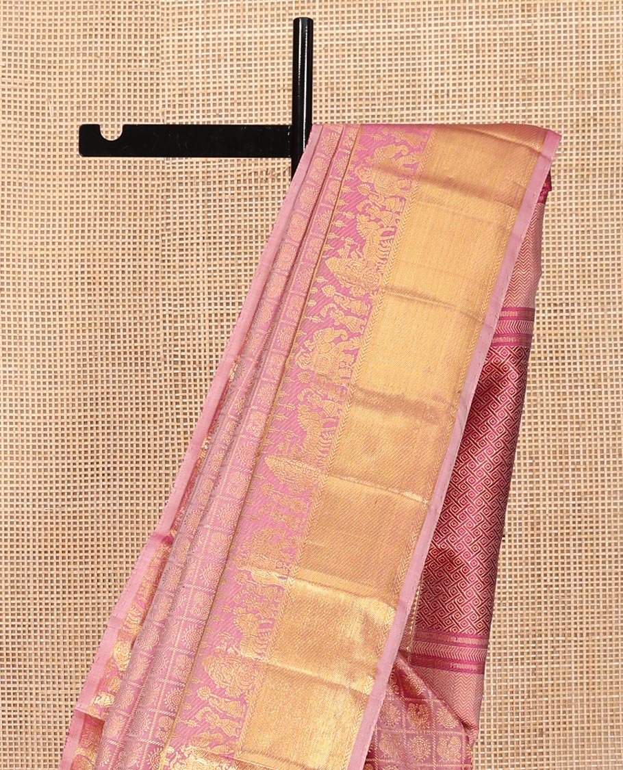 Pink Kanchipuram Wedding Silk Saree