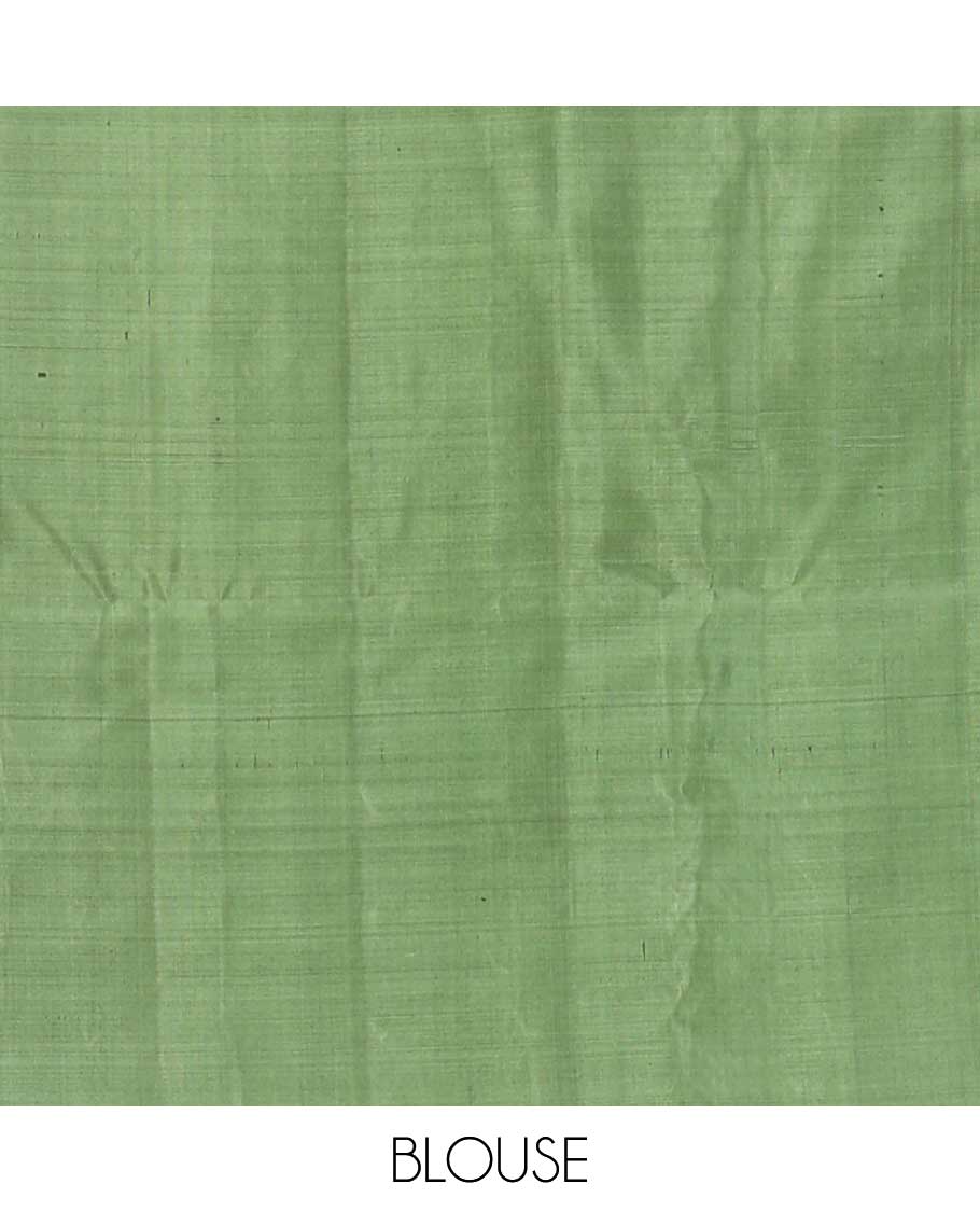 Purple muthu striped soft silk saree, contrast plain border, and pallu of dotted stripes