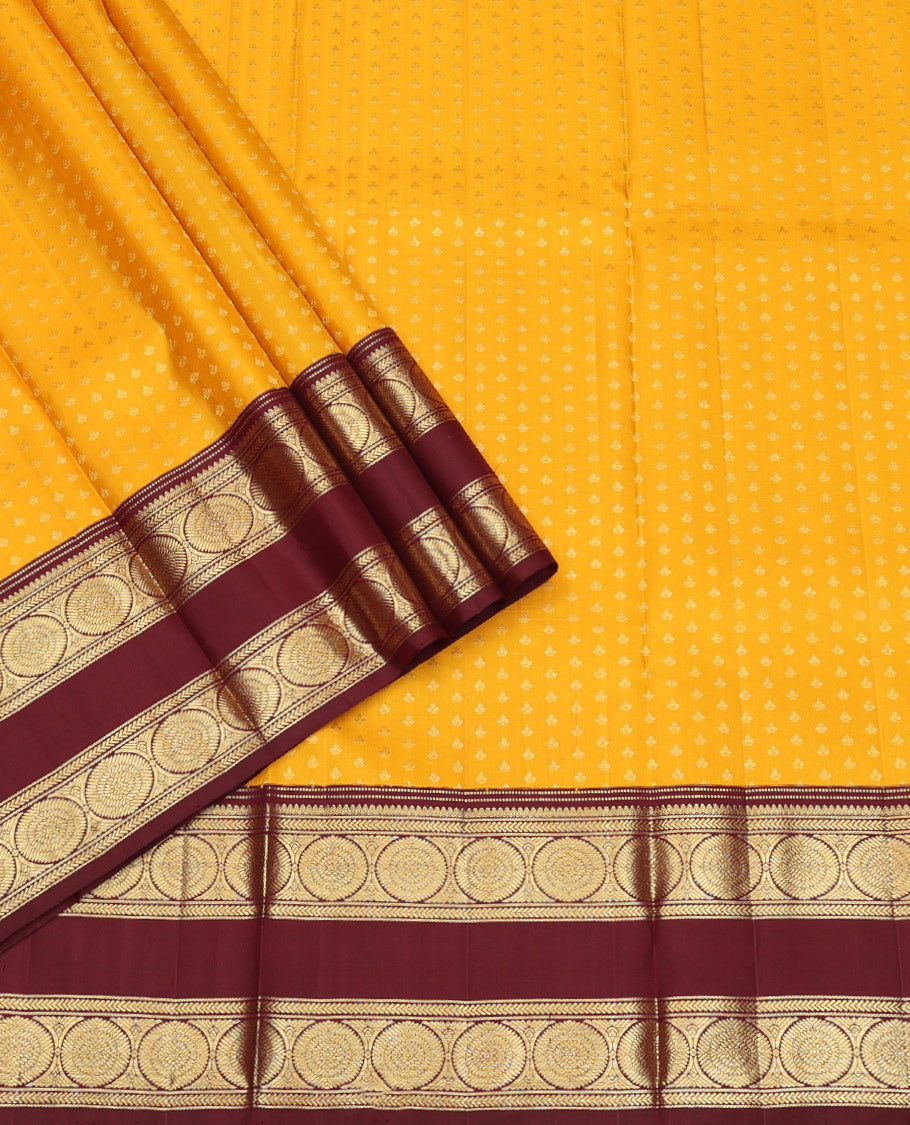 Yellow Pure-Silk Half-Saree