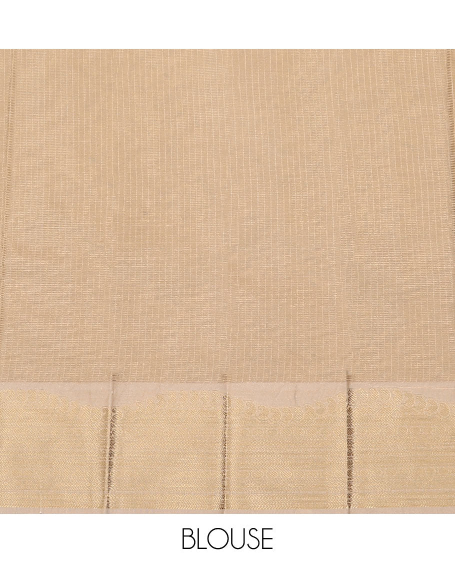 Green checked budget silk saree, contrast traditional zari design birder, and jaal pallu