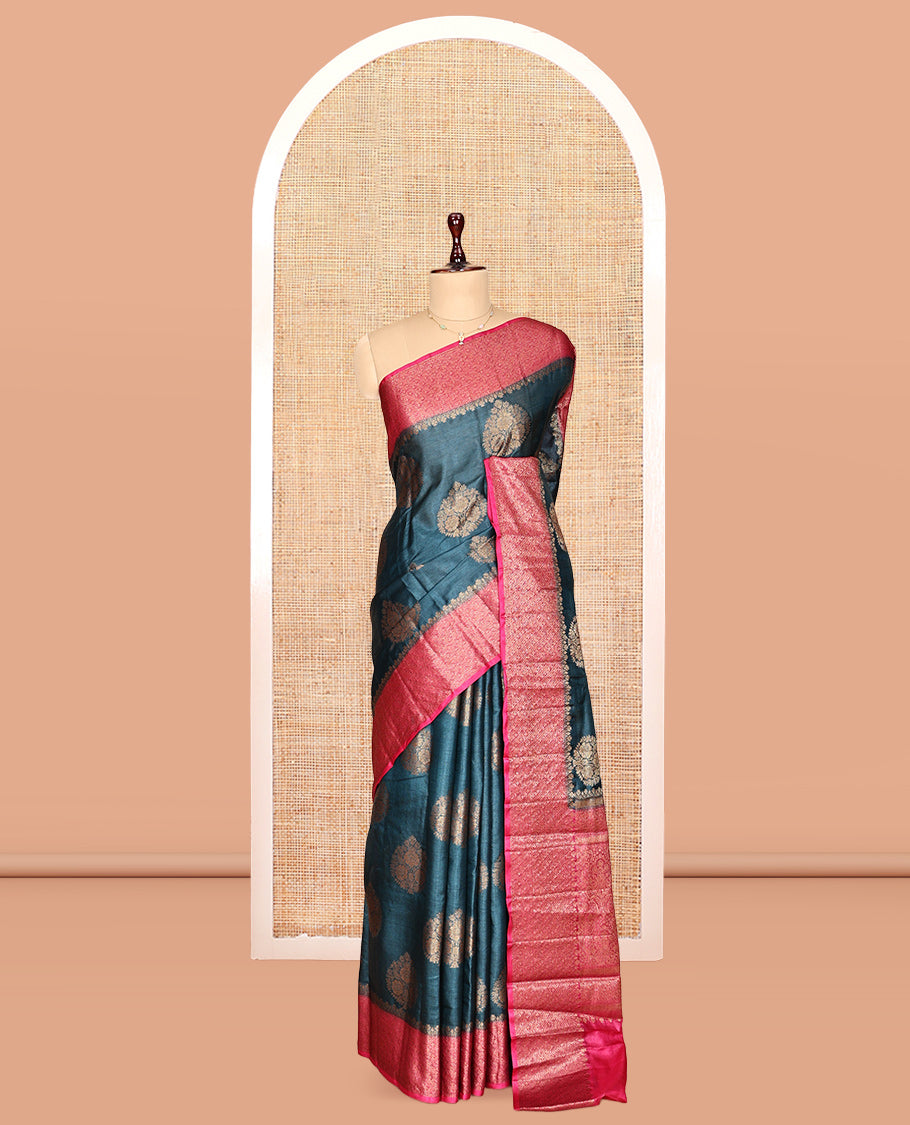 Blue Butta Fancy Tussar Saree