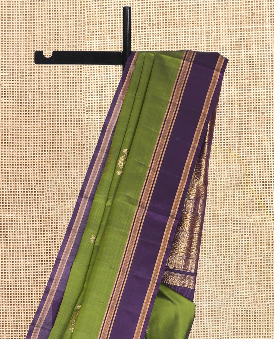 Leaf Green Mayuri Lite Silk Mix Saree