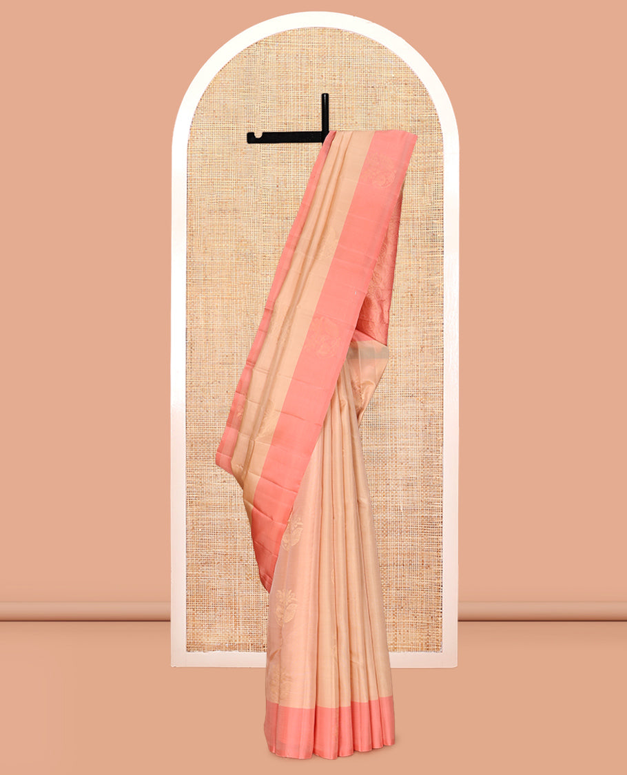 Sandal Zari Butta Mayuri Lite Silk Mix Saree