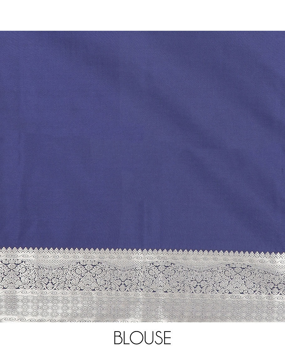 Orange zari buttas soft silk saree, contrast traditional zari design border, and jaal pallu