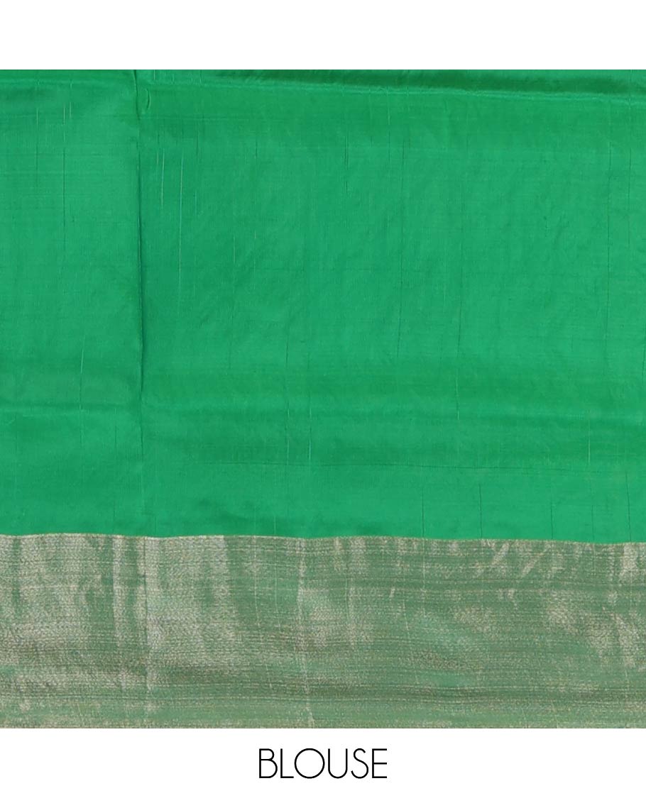 Blue floral zari design Uppada saree, bavanji border, and ogee patterned pallu