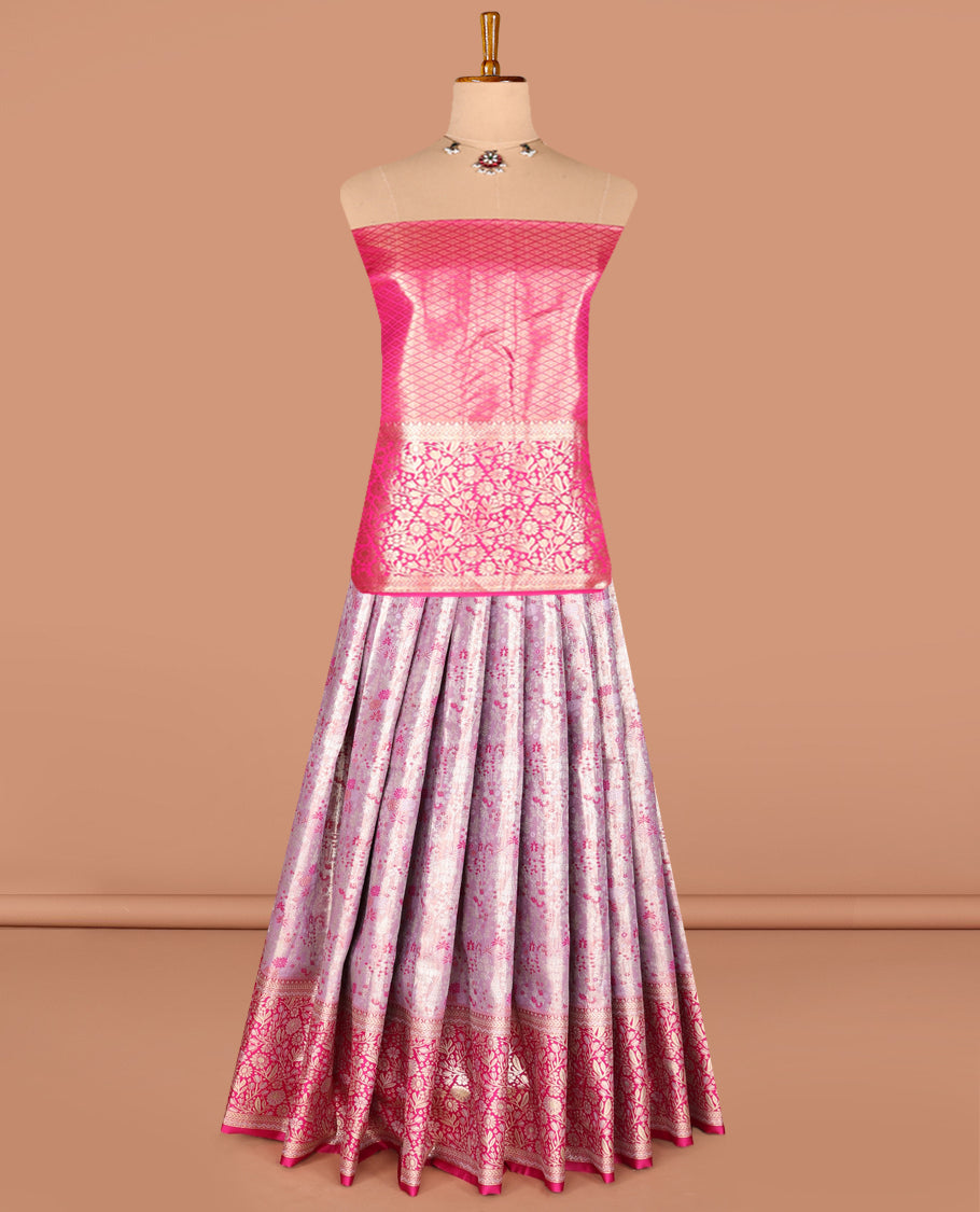 Light Lavender Art Silk Half-Saree