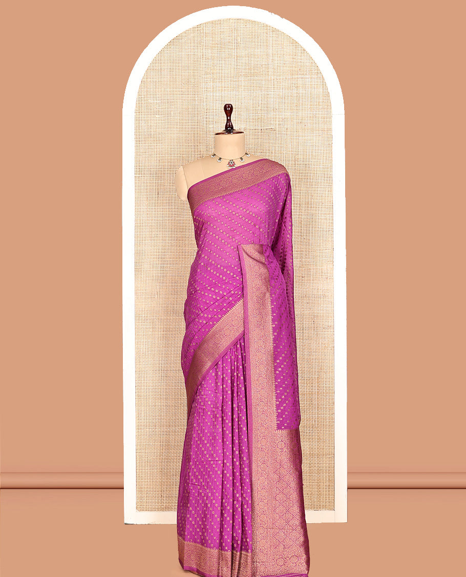 Rani Pink Fancy Crepe Saree