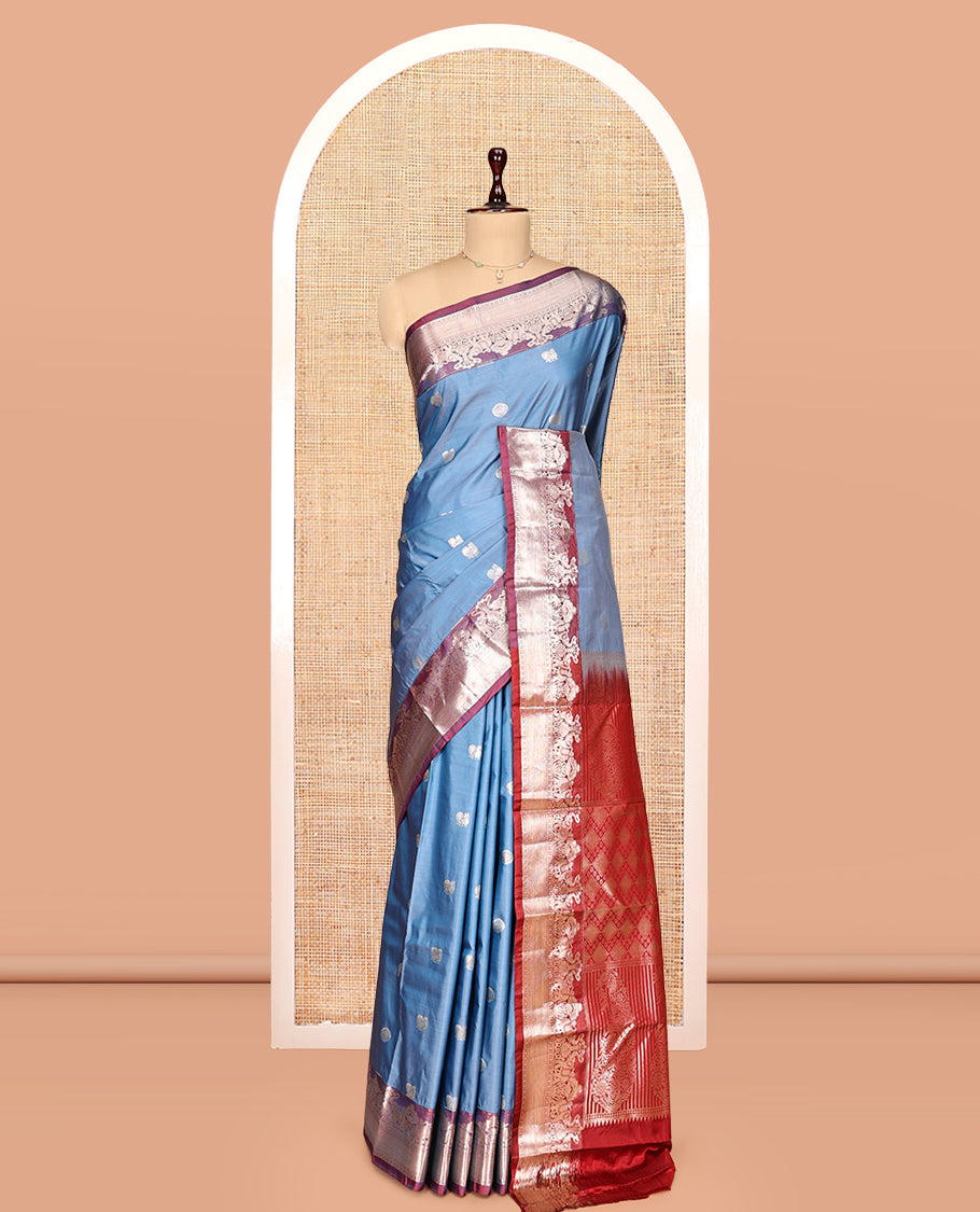 Blue Zari Buttas Gift Saree