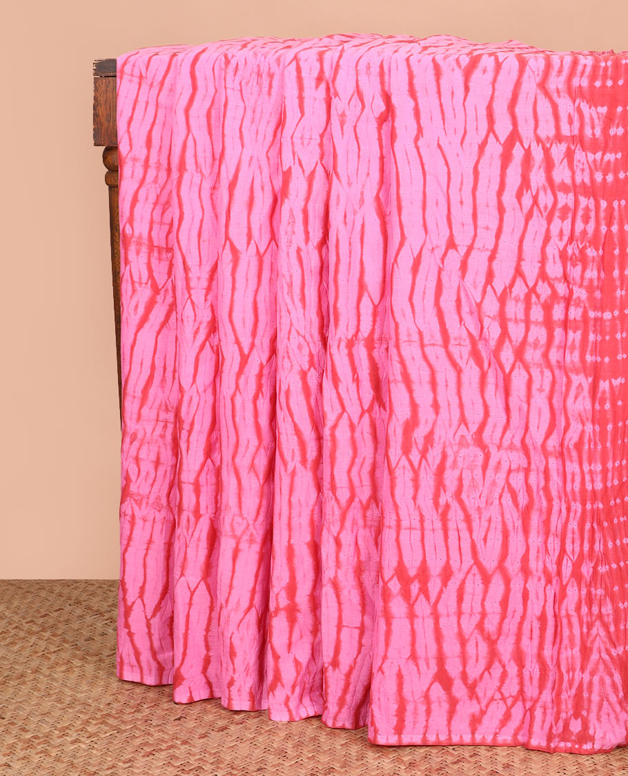 Borderless pink abstract printed cotton saree, abstract printed pallu