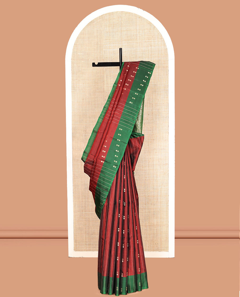 Maroon Mayuri Lite Silk Mix Saree