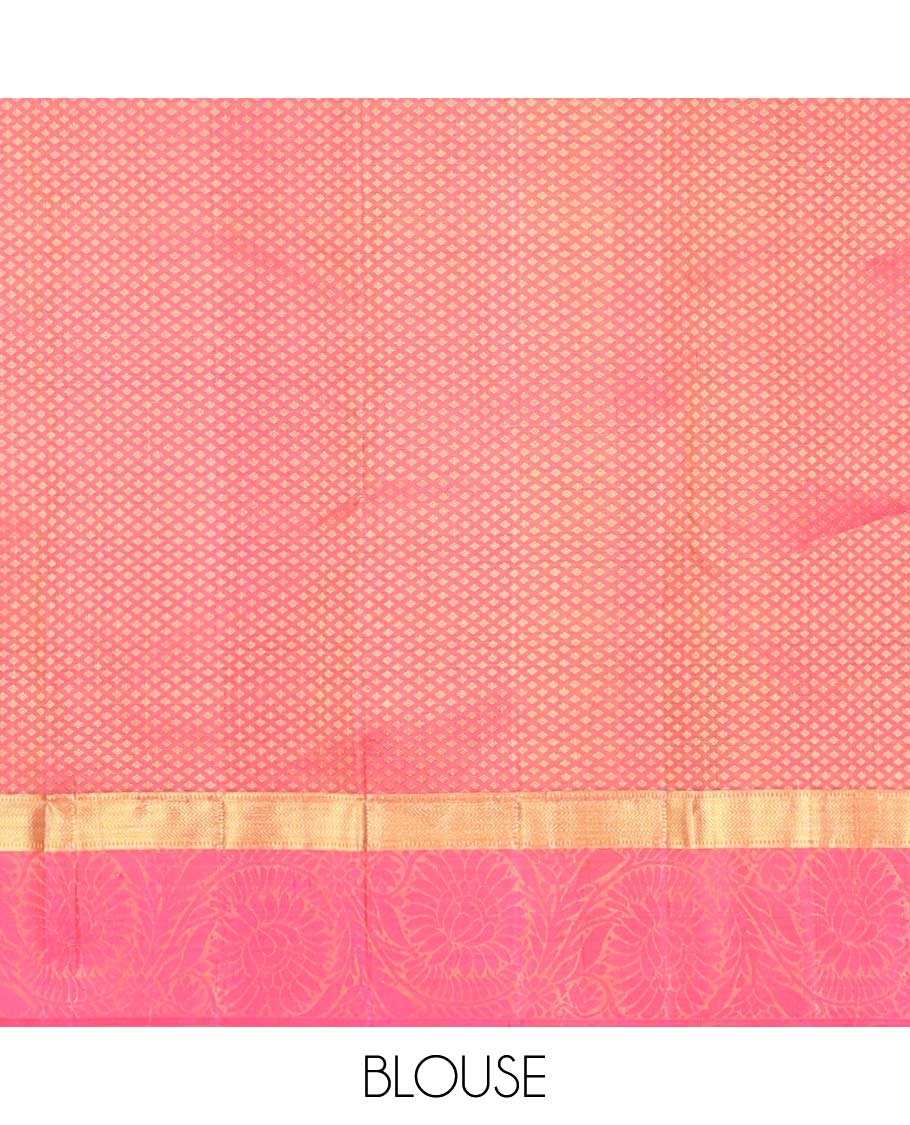 Sandal leaf design silk saree with contrast border of muthu, vanki, kodi visiry & ogee design pallu