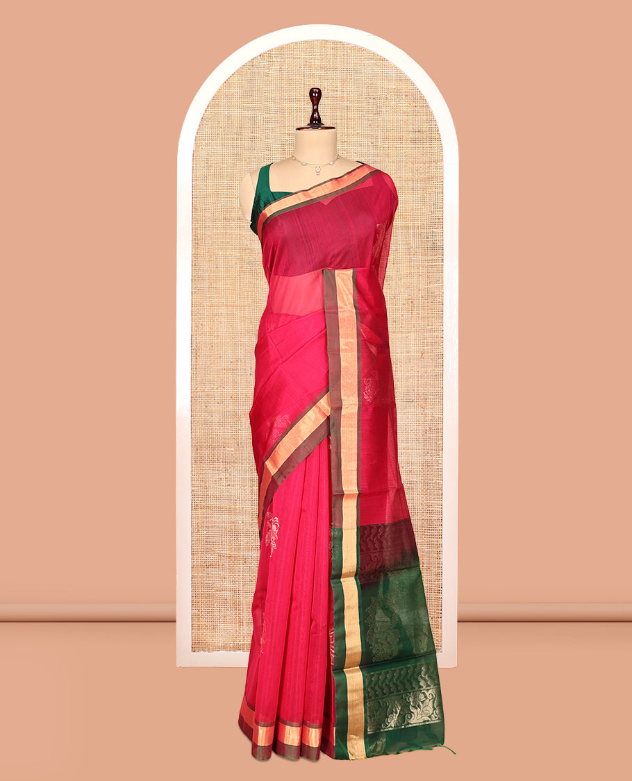 Red Silk Cotton Saree