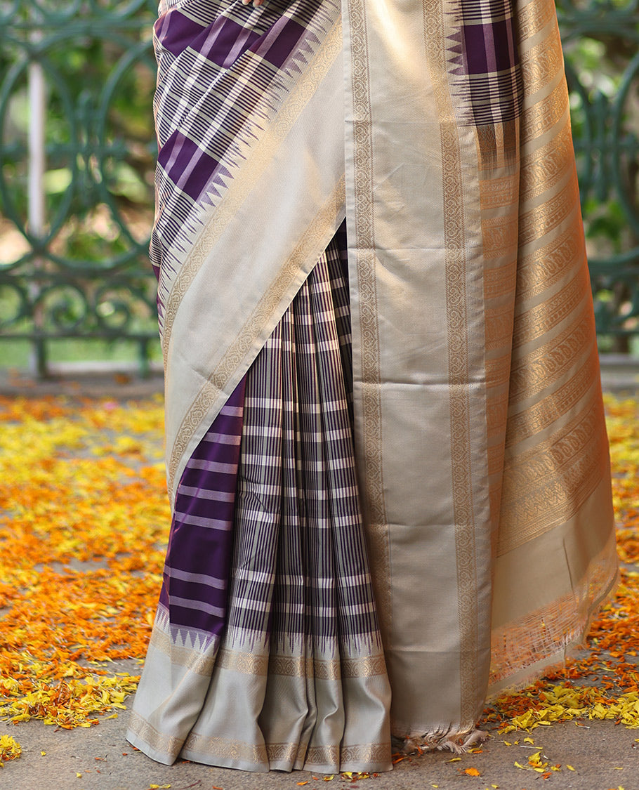 Purple Art Tana Silk Saree
