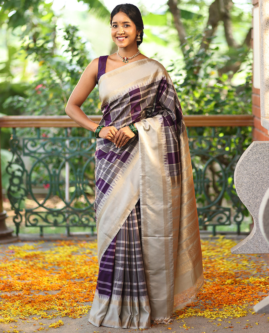 Purple Art Tana Silk Saree