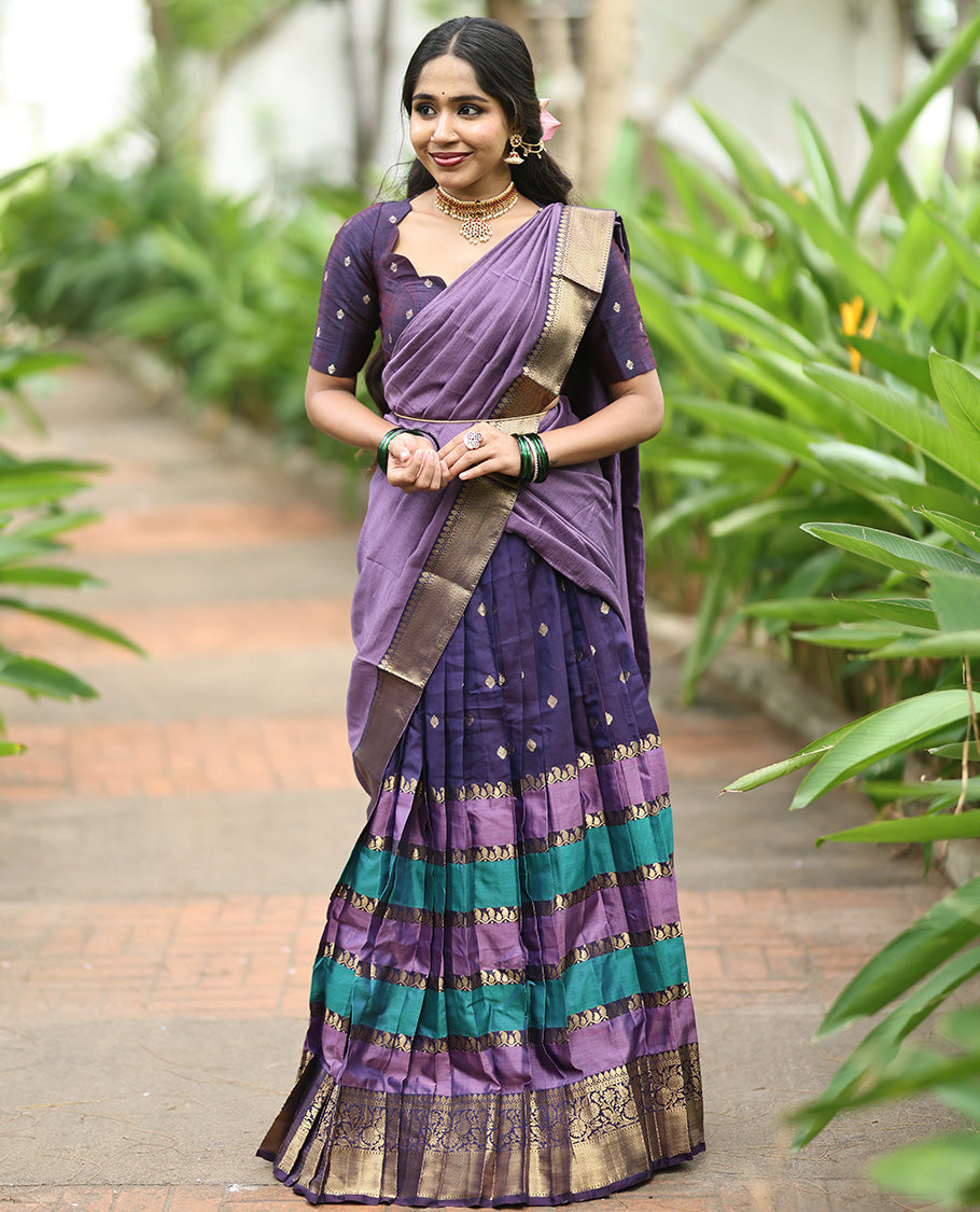 Purple Half-Saree