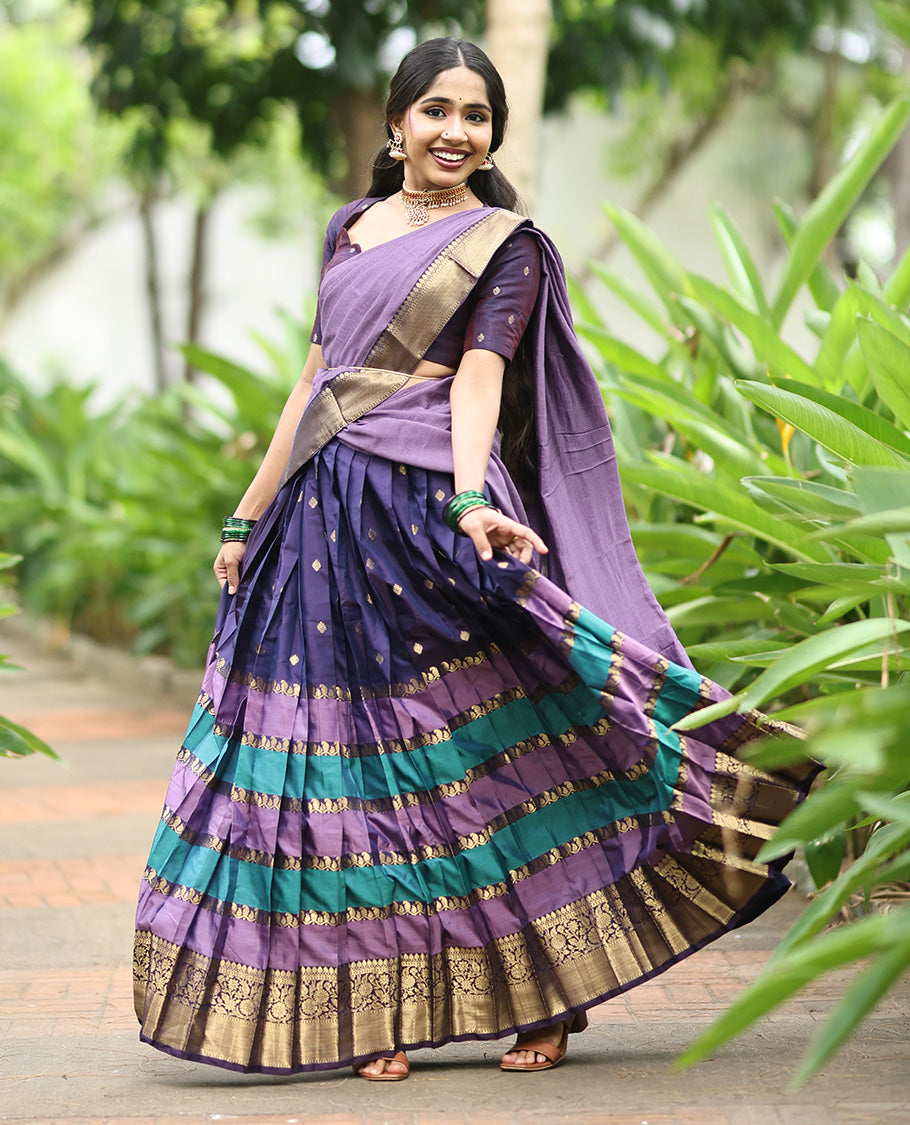 Purple Half-Saree