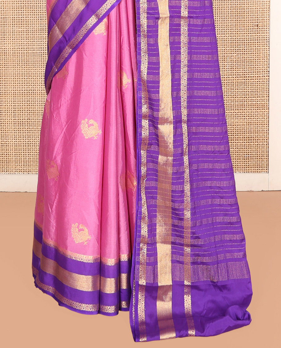 Pink Semi-Mysore Silk Saree