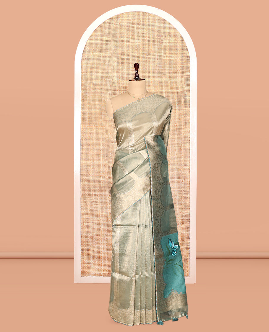Sea Green Fancy Organza Saree