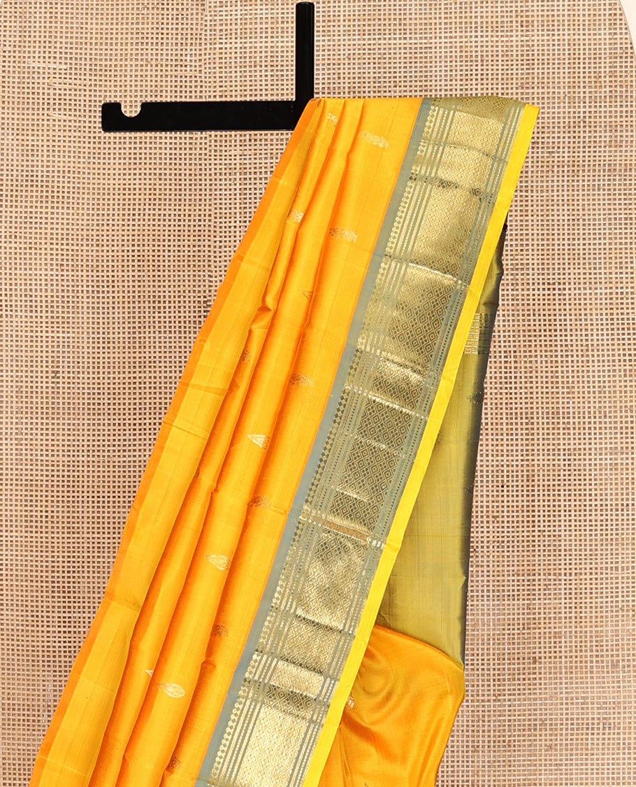 Yellow Kanchipuram Silk Saree