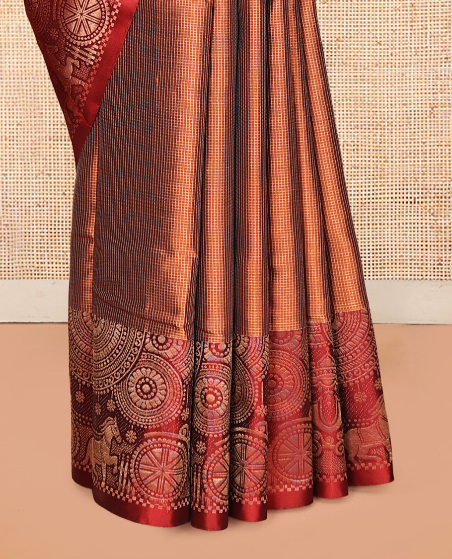 Orange Mayuri Soft Silk Saree