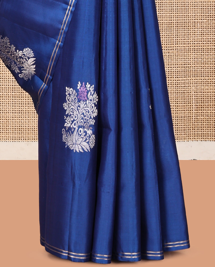 Blue Mayuri Soft Silk Saree