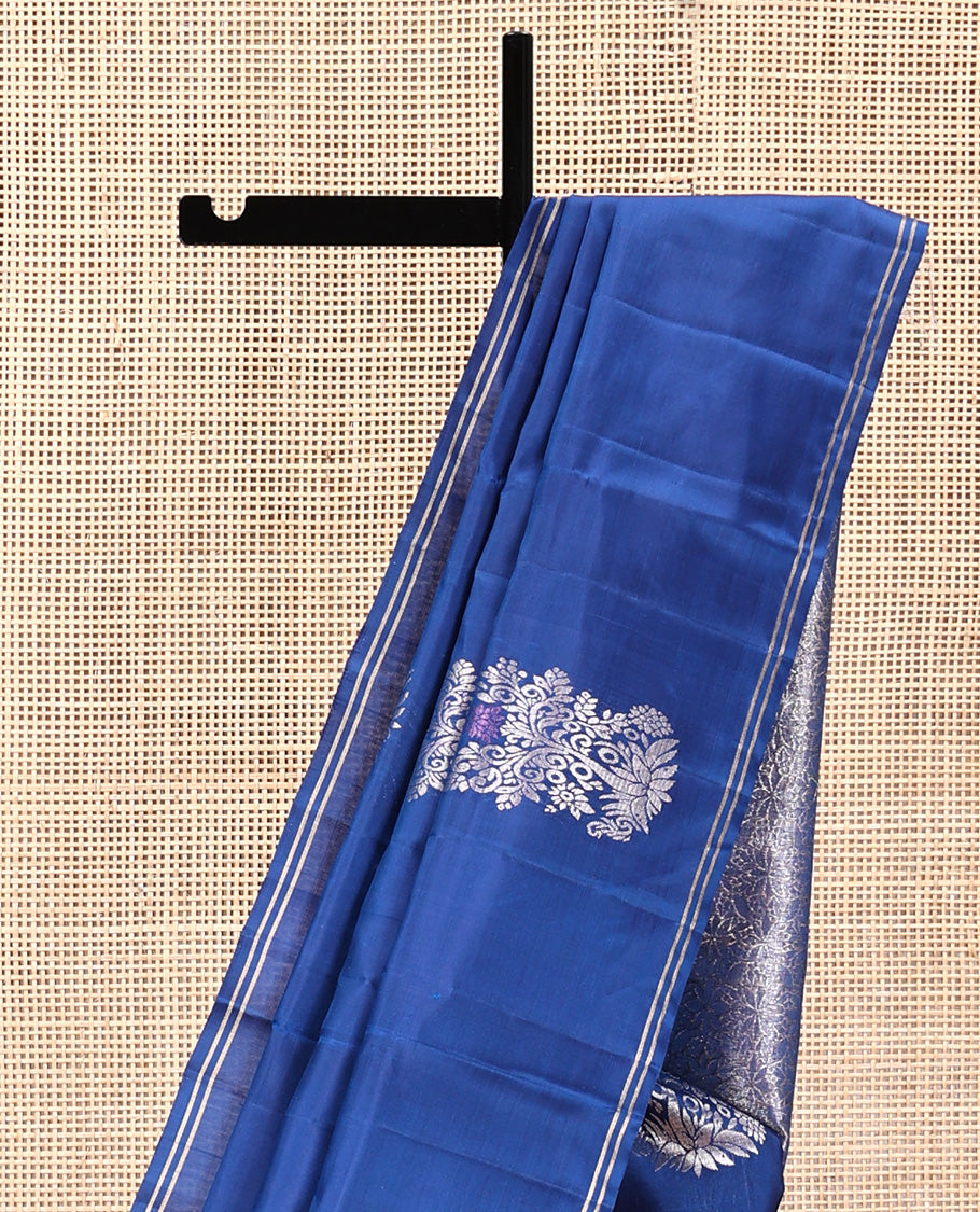 Blue Mayuri Soft Silk Saree