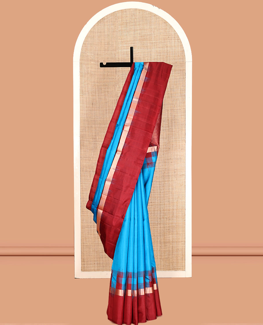 Blue Mayuri Soft Silk Saree