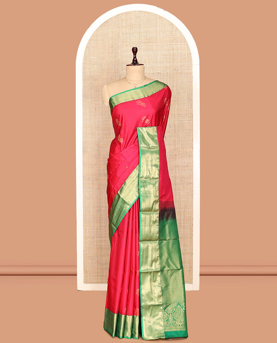 Red Zari Butta Gift Saree