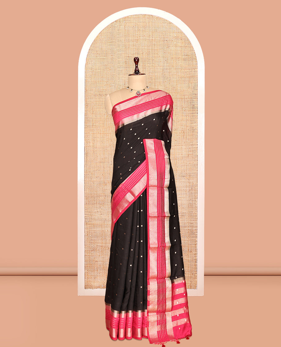 Black Assam Silk Saree