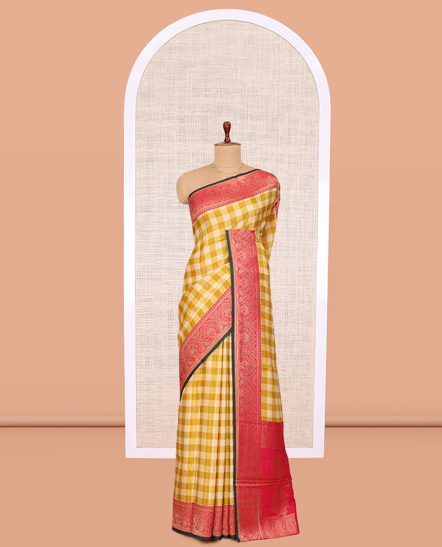 Mustard Fancy Mysore Silk Saree
