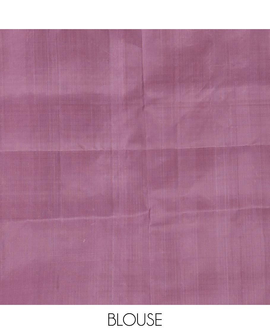 Grey buttas soft silk saree, contrast zari woven border, and pallu of intricate designs