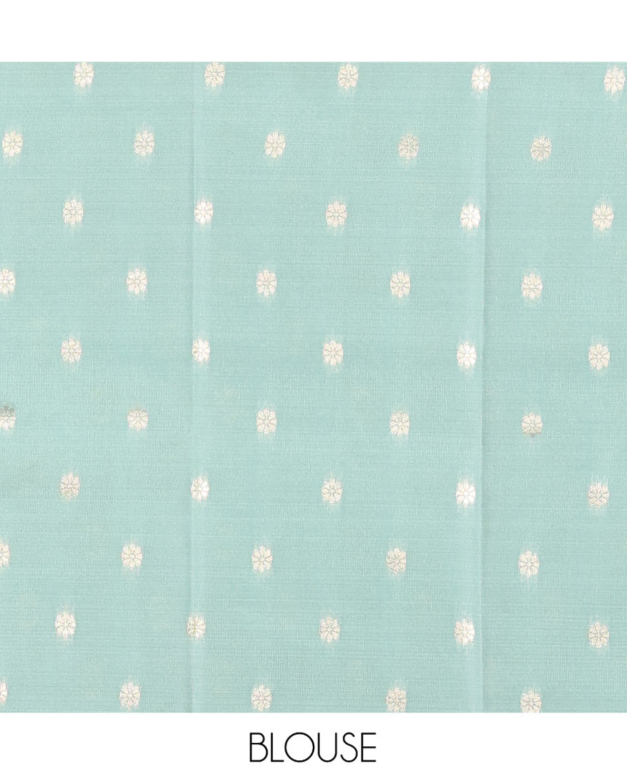 Coffee Brown Litchi Saree Decorated with Peacock Chakram Butta Enclosed Zari Checks, Complemented by a Contrast Rettai Pettu Border of Peacock Designs, Intricately Woven Pallu Steeped with Peacock Designs, and Paired with a Contrast Blouse