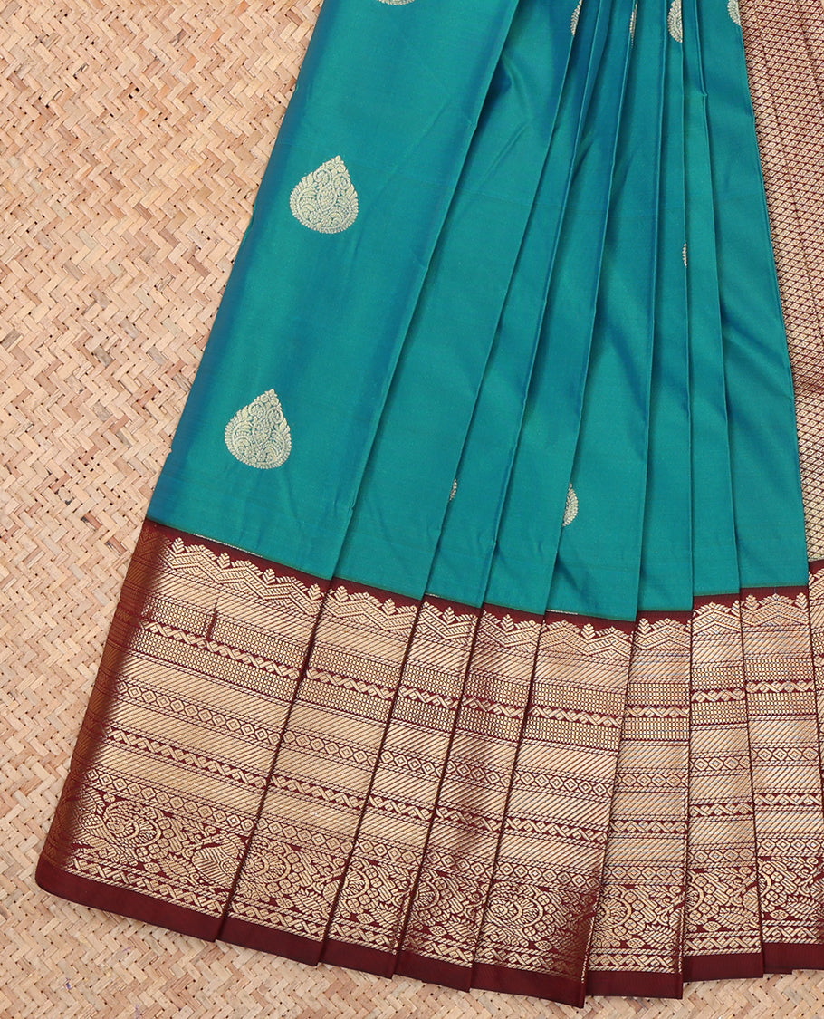 Peacock Blue Budget Silk Saree