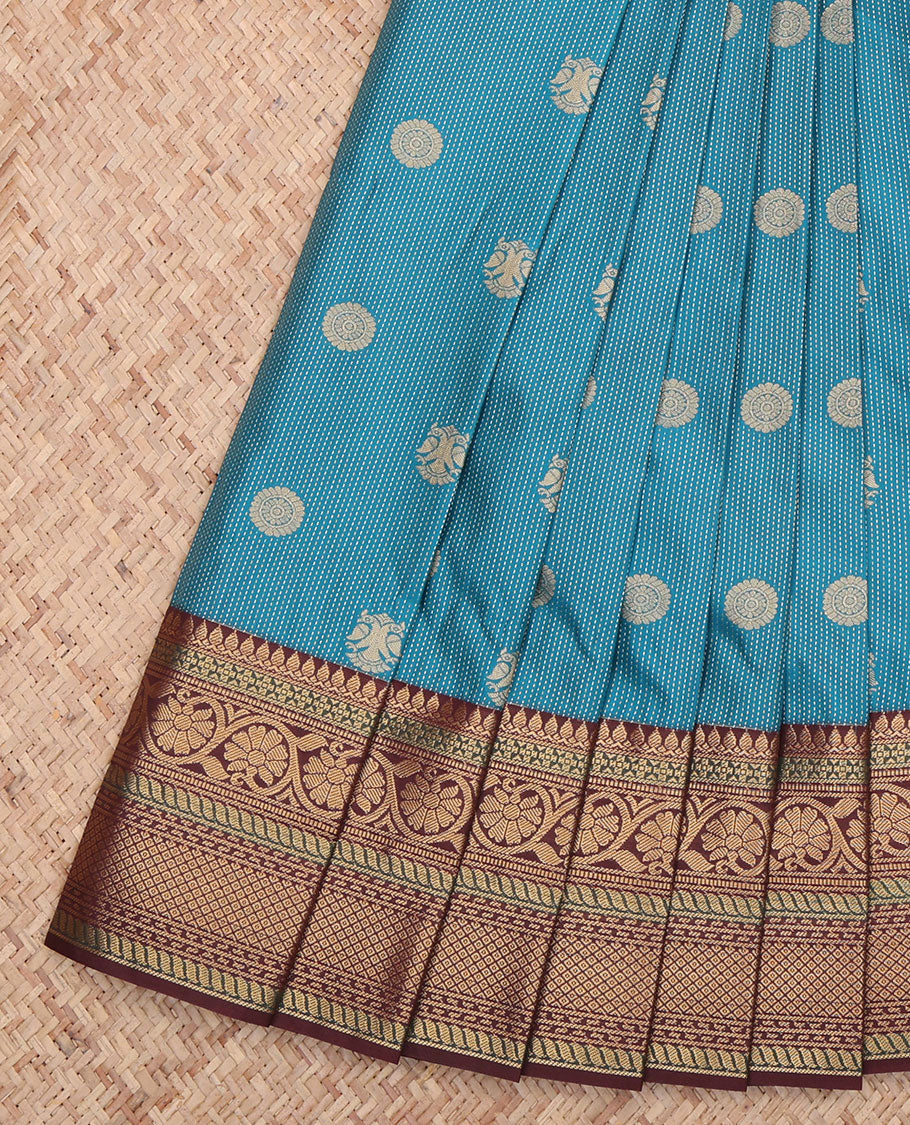 Blue Stripes Budget Silk Saree