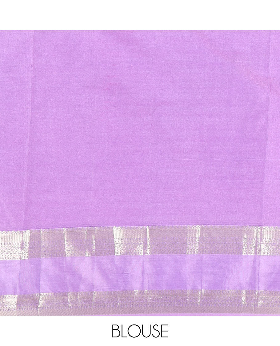 Blue zari buttas budget silk saree, contrast traditional zari border, and pallu of intricate designs