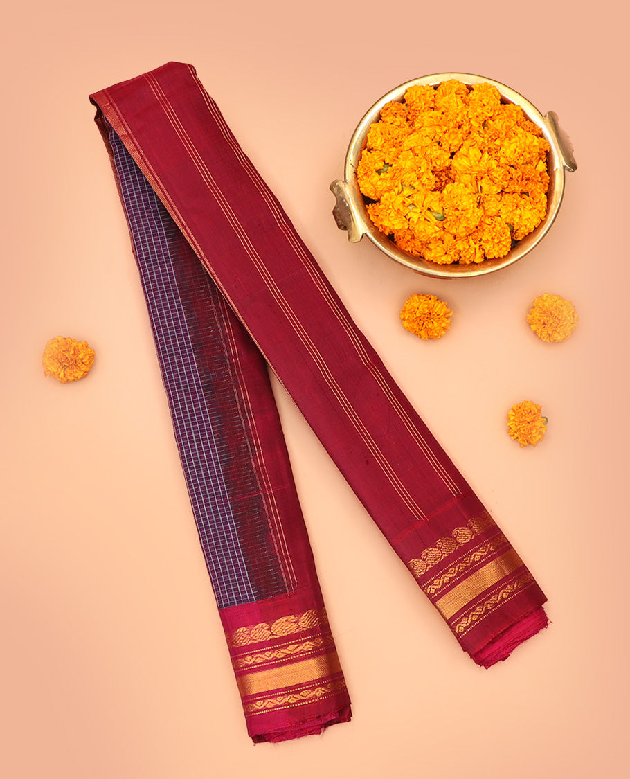 Purple Gadwal Cotton Saree