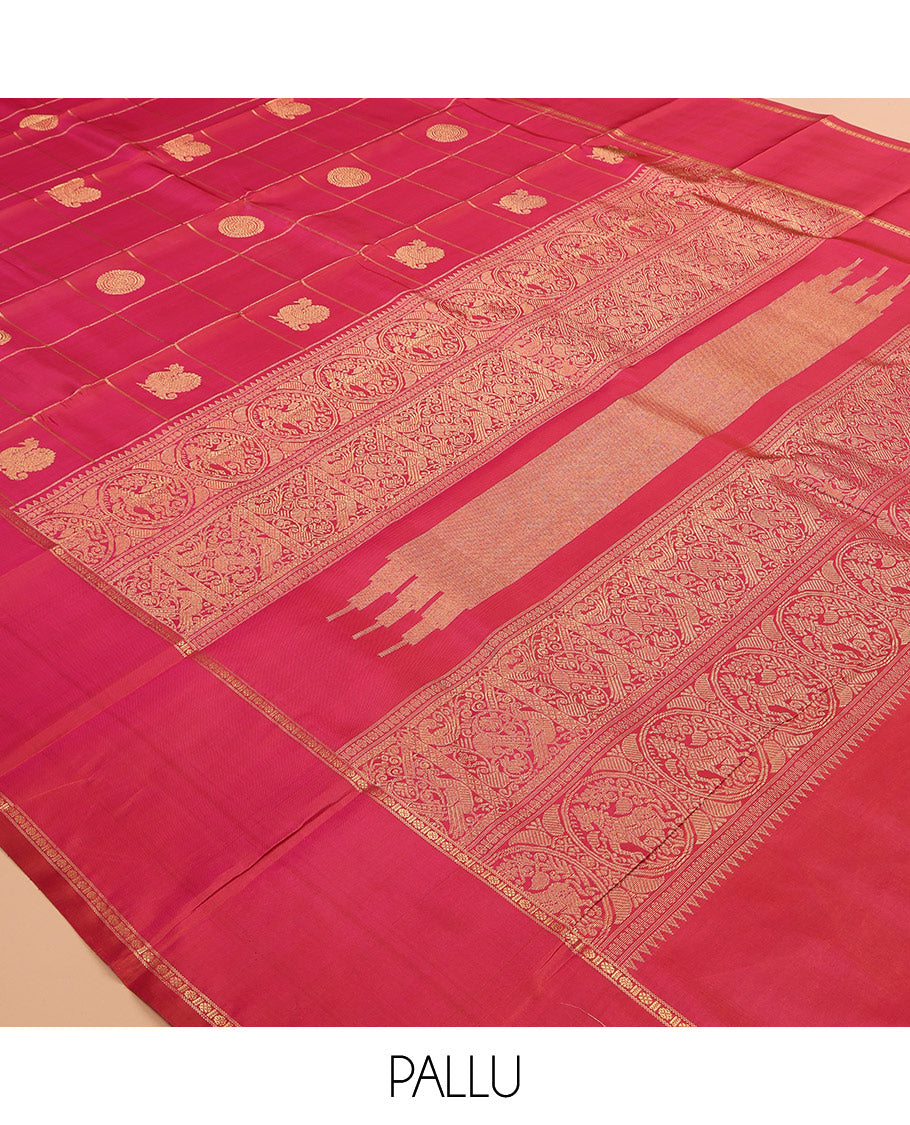 Red Kanchipuram Chettinad Saree