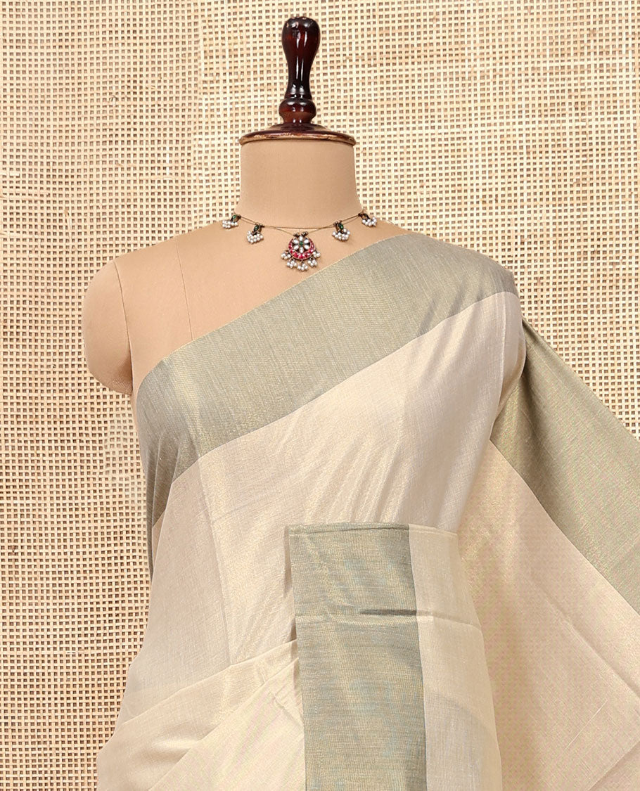 Gold Plain Kerala Cotton Saree