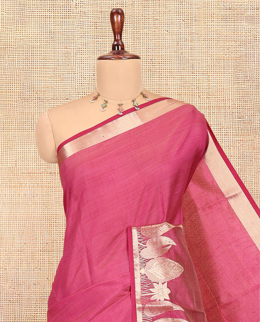 Purple Plain Art Tussar Saree