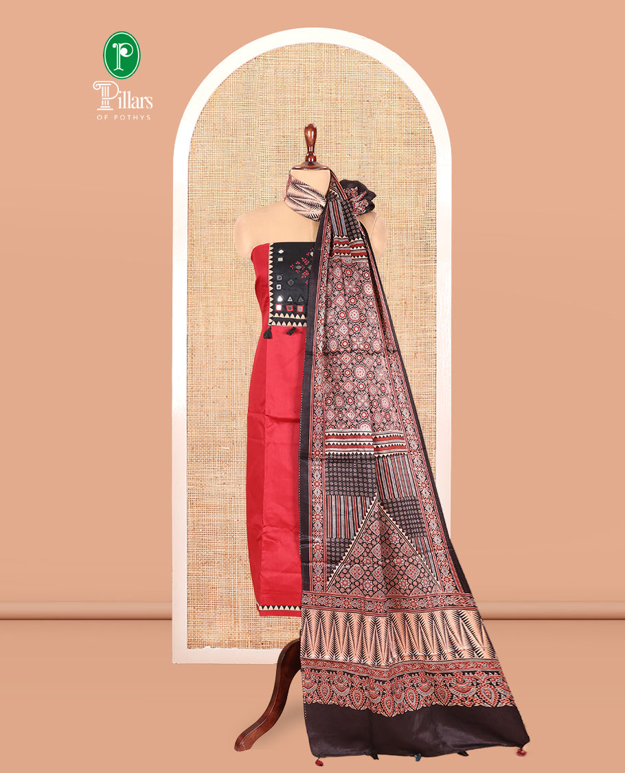 Maroon Material Chudidar Set
